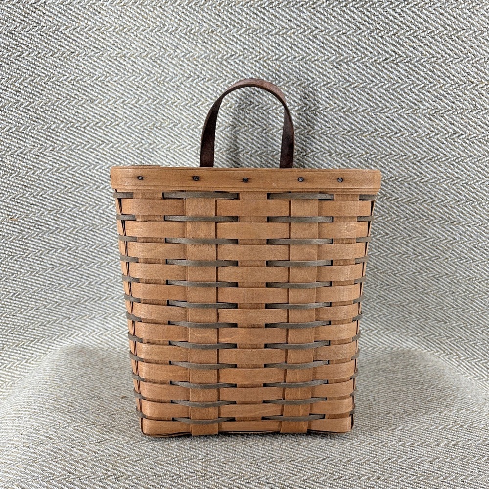 Longaberger Large Key Basket Wall Hanger Green Stripes